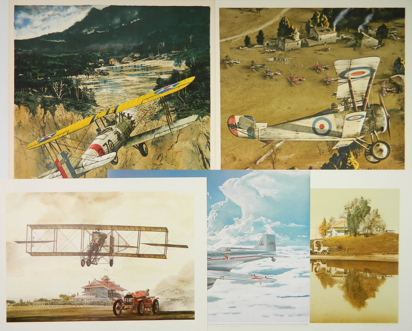Merv Corning 5 prints: Merv Corning (American 1926-2006)- 5 prints- 1.) ''The Man Without Fear''- lithograph in color, 1979, signed, numbered 5/60 and annotated A.P. in pencil, 22 3/8 x 22''; 2.) ''Marine Corsair''- lithogr
