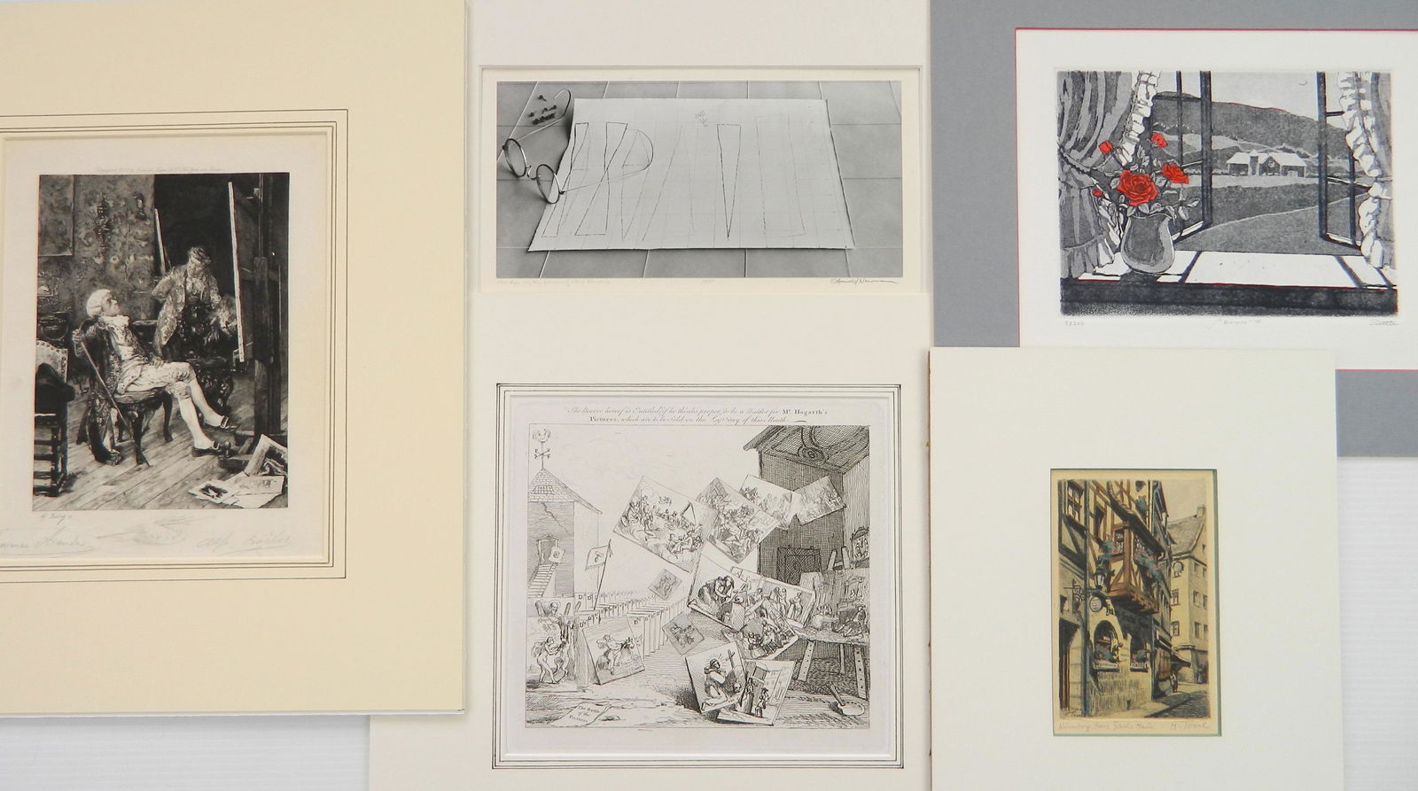 James Heath etching and 4 etchings (1 of 10)