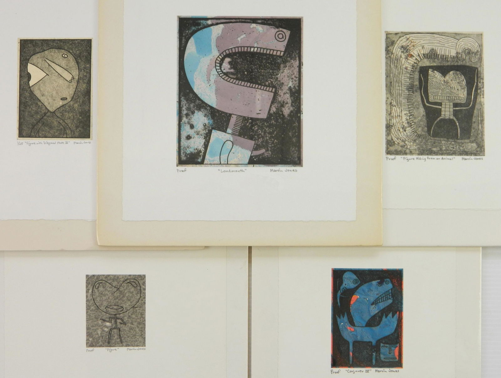 Marvin Jones 5 relief prints (1 of 9)