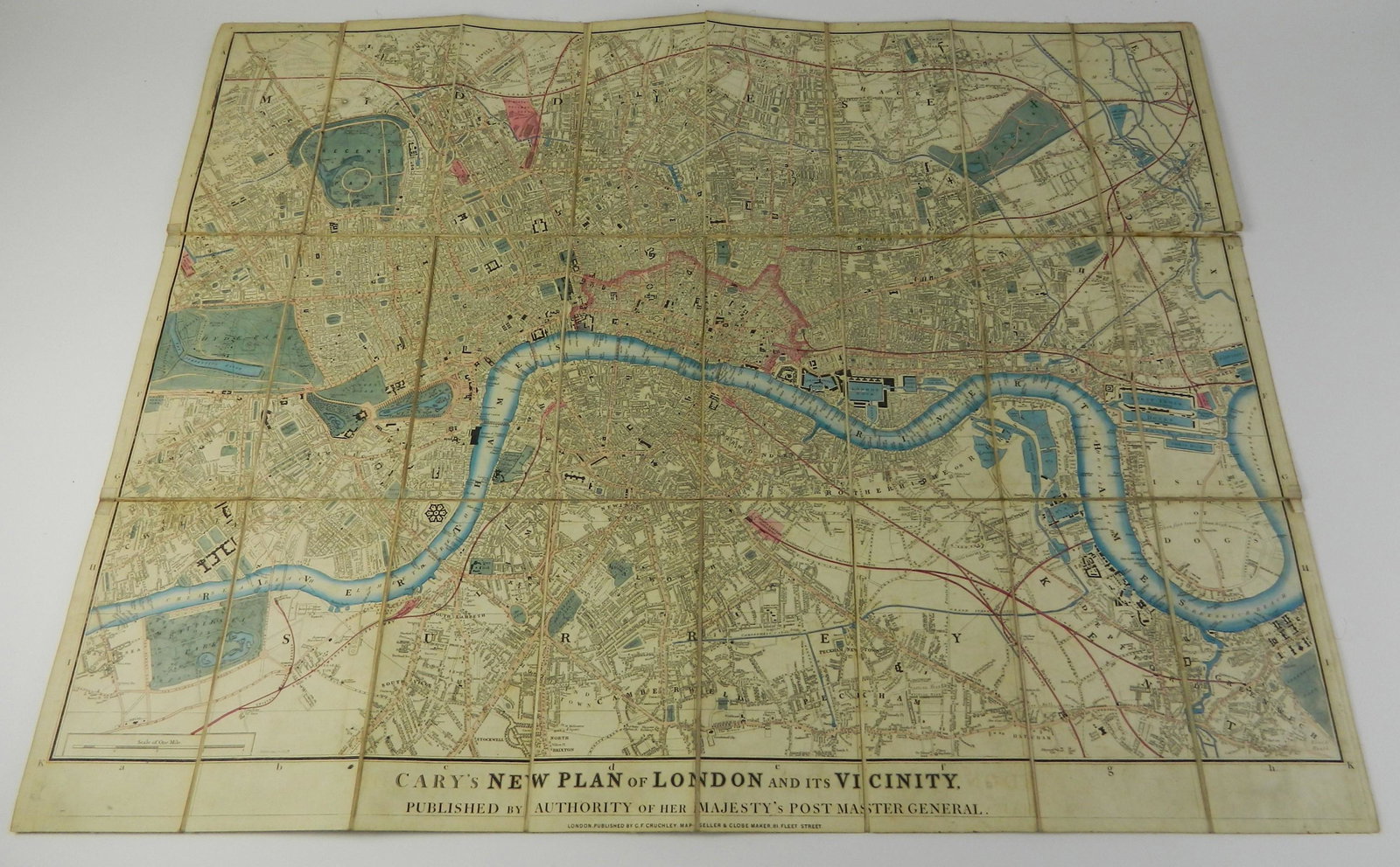 Cary: Cary (George and John) Cary's New Plan of London and it's Vicinity, showing from Stoke Newington down to North Brixton, and Stratford across to Paddington, with the boundary of the Two-Penny Post area