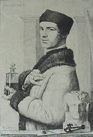 after Felix Bracquemond- Portrait of a Man- engravi