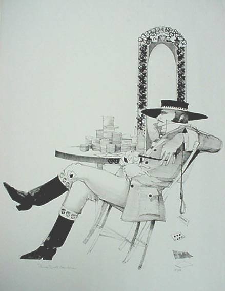 Doyle- ''River Boat Gambler''- lithograph, 1976, si