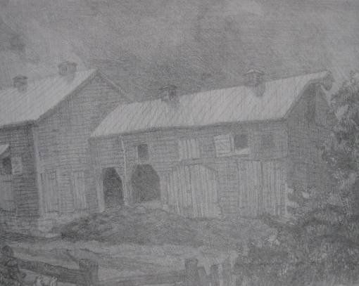 Paul Winchell- Ohio Barn- lithograph, c. 1940, sig: Paul Winchell- Ohio Barn- lithograph, c. 1940, signed in pencil, very good condition. 8 3/8 x 10 7/8''