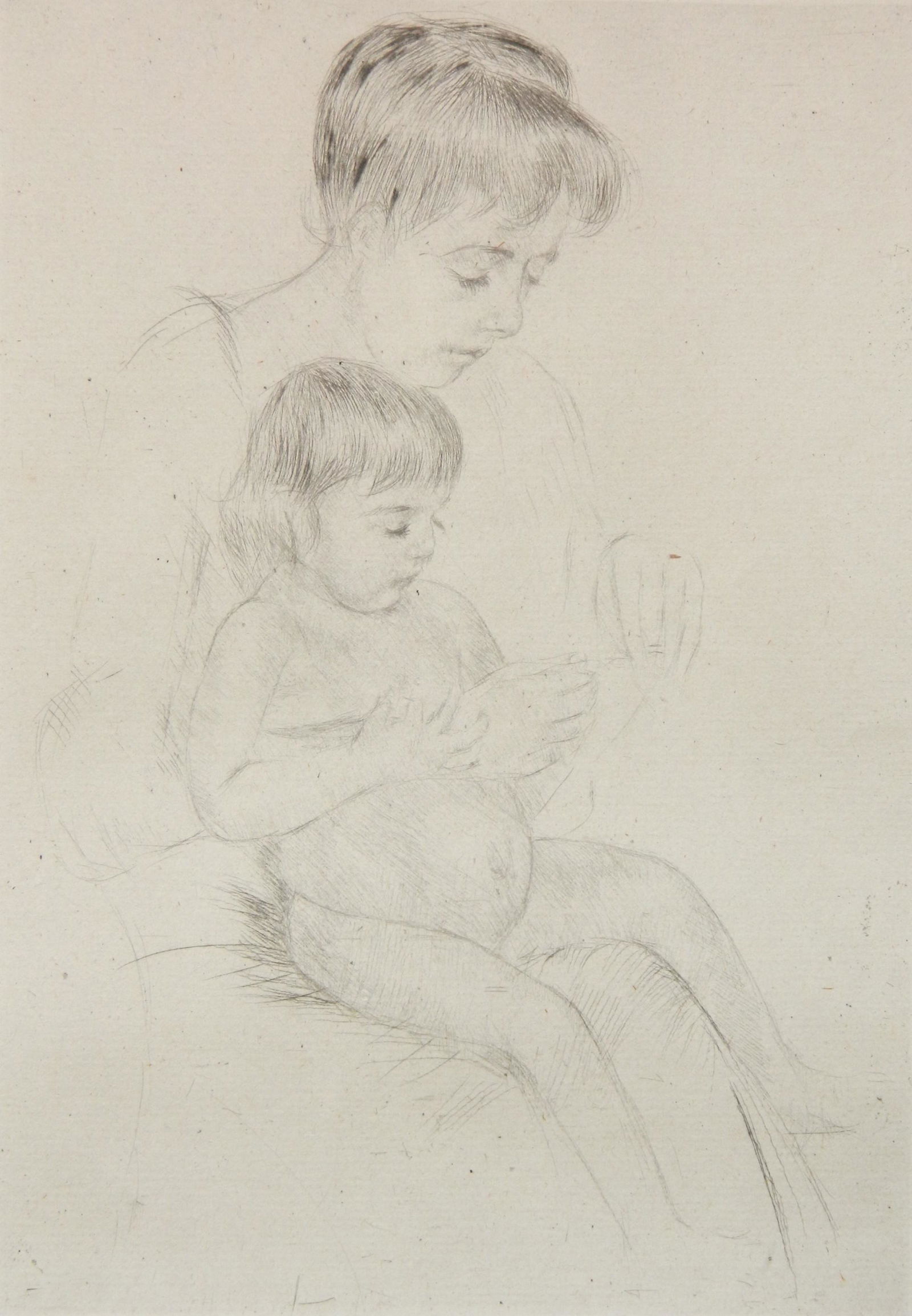 Mary Cassatt drypoint and etching (1 of 3)