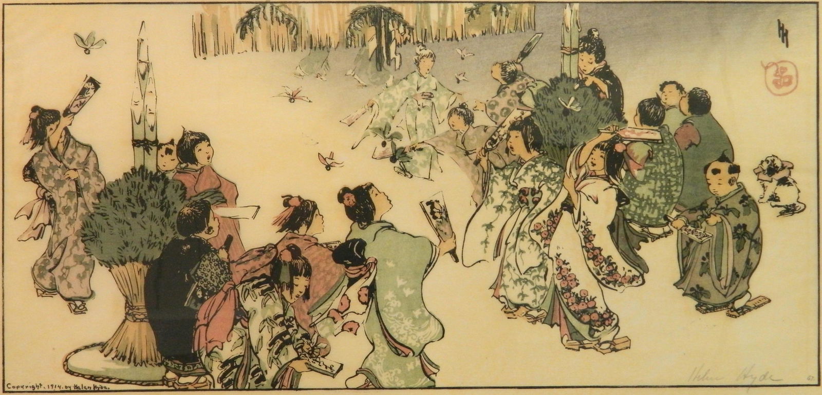 Helen Hyde woodcut in color (1 of 4)