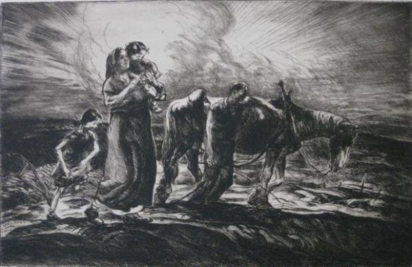 John Costigan etching: John Costigan- ''Going Home''- etching, 1940, signed and titled in pencil, AAA very good condition. 9 x 14''