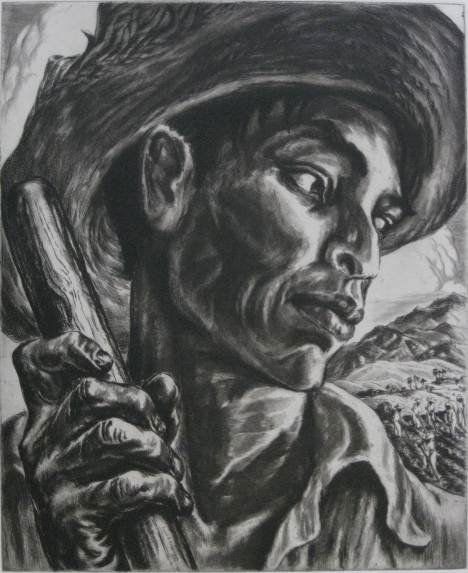 Irwin Hoffman etching: Irwin D. Hoffman- ''El Jibaro, Puerto Rico''- etching, signed and titled in pencil, very good condition. 12 x 9 3/4''