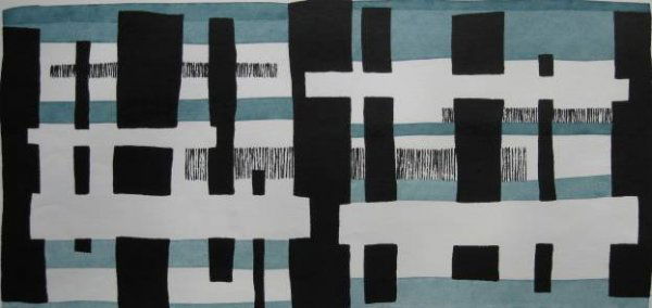 Edward Landon silkscreen: Edward Landon- ''Edge of The Forest''- silkscreen in colors, 1963, signed in pencil edition of 25, very good condition. 8 1/2 x 18''