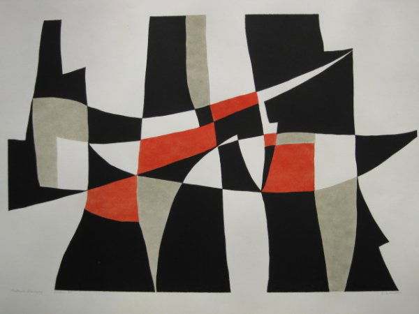 Edward Landon silkscreen: Edward Landon- ''Future Memory''- silkscreen in colors, 1970, signed in pencil, edition of 35, very good condition. 12 x 18''