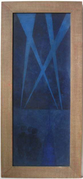 20th c. American School oil: 20th c. American School- ''Citizen Soldiers''- oil on cardboard, some surface grime otherwise very good condition. 39 x 15''