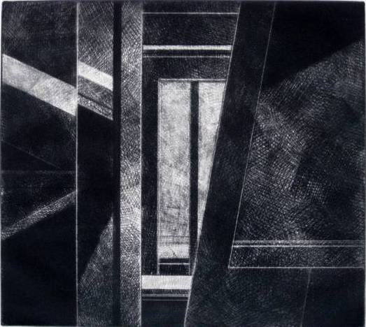 20th c. American prints: 20th c. American School, 5 prints- K. Achepohl- ''Temple a False Door''- lithograph. John Bloom- ''Saturday Morning''- lithograph. E. Duvall- Moonlit Forescape- woodcut in colors. Jules Kirschenbaum-