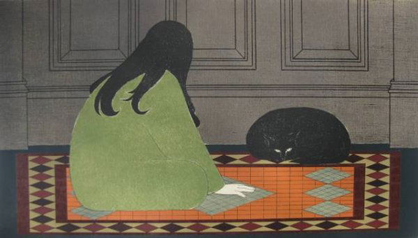 Will Barnet lithograph: Will Barnet- ''Dialogue in Green'' (Cole 138)- lithograph in colors, 1970, signed, titled and numbered 83/200 in pencil. 19 3/4 x 34 1/8''