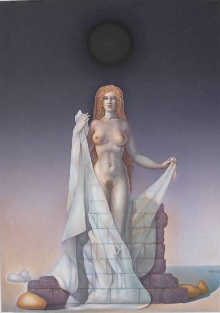 2 Contemporary prints: Jean Paul Cleren- Standing Nude; Chen Li- Family- 2 lithographs in colors, both signed in pencil, minor handling creases throughout. 26 x 18 3/8''; 24 1/2 x 20''