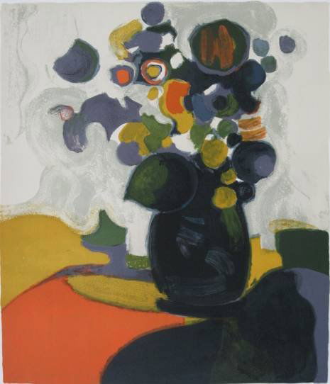 Andre Minaux lithograph in colors: Andre Minaux- ''Pour Fernand Mourlot'' (Sorlier 172)- lithograph in colors, 1966-67, signed and numbered 57/100 in pencil, very good condition. 22 x 19''