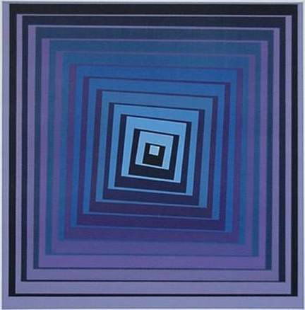 Victor Vasarely silkscreen: Victor Vasarely- Untitled- silkscreen in colors, signed in pencil, very good condition. 12 3/4 x 12 3/8''