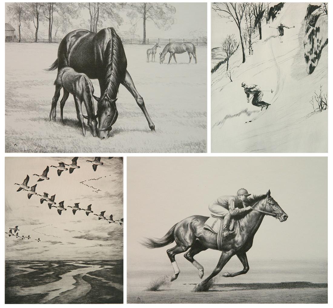 4 Associated American Artists prints (1 of 17)