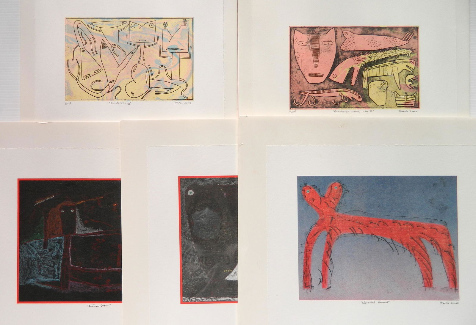 Marvin Jones 5 relief prints (1 of 7)