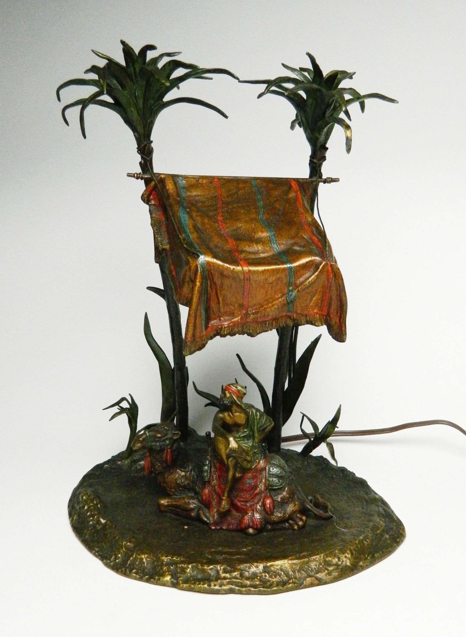 Austrian Orientalist cold painted table lamp (1 of 4)