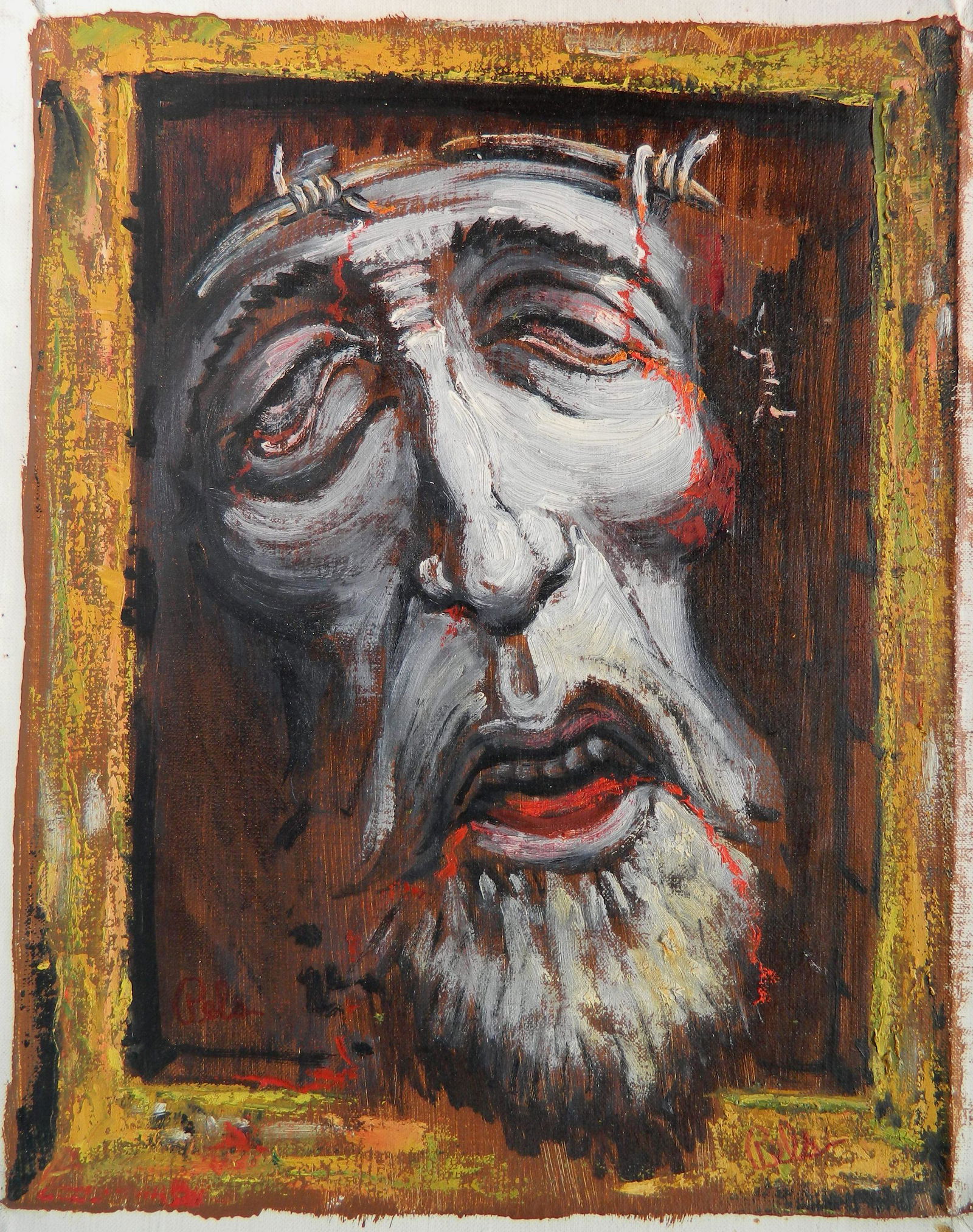 Albert Pels oil: Albert Pels (American 1910-1998)- ''Jesus''- oil on canvas, signed Pels lower right, good condition. 13 7/8 x 10 7/8''