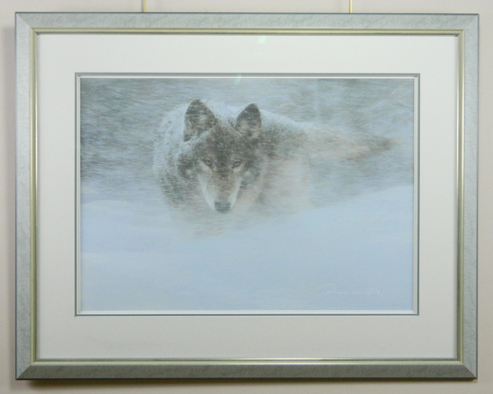 Bradley Parrish pastel: Bradley J. Parrish (American 20th/ 21st c.)- ''Storm Runner''- pastel on paper, 1991, signed Parrish 1991 lower right, framed, very good condition. 24 x 34''