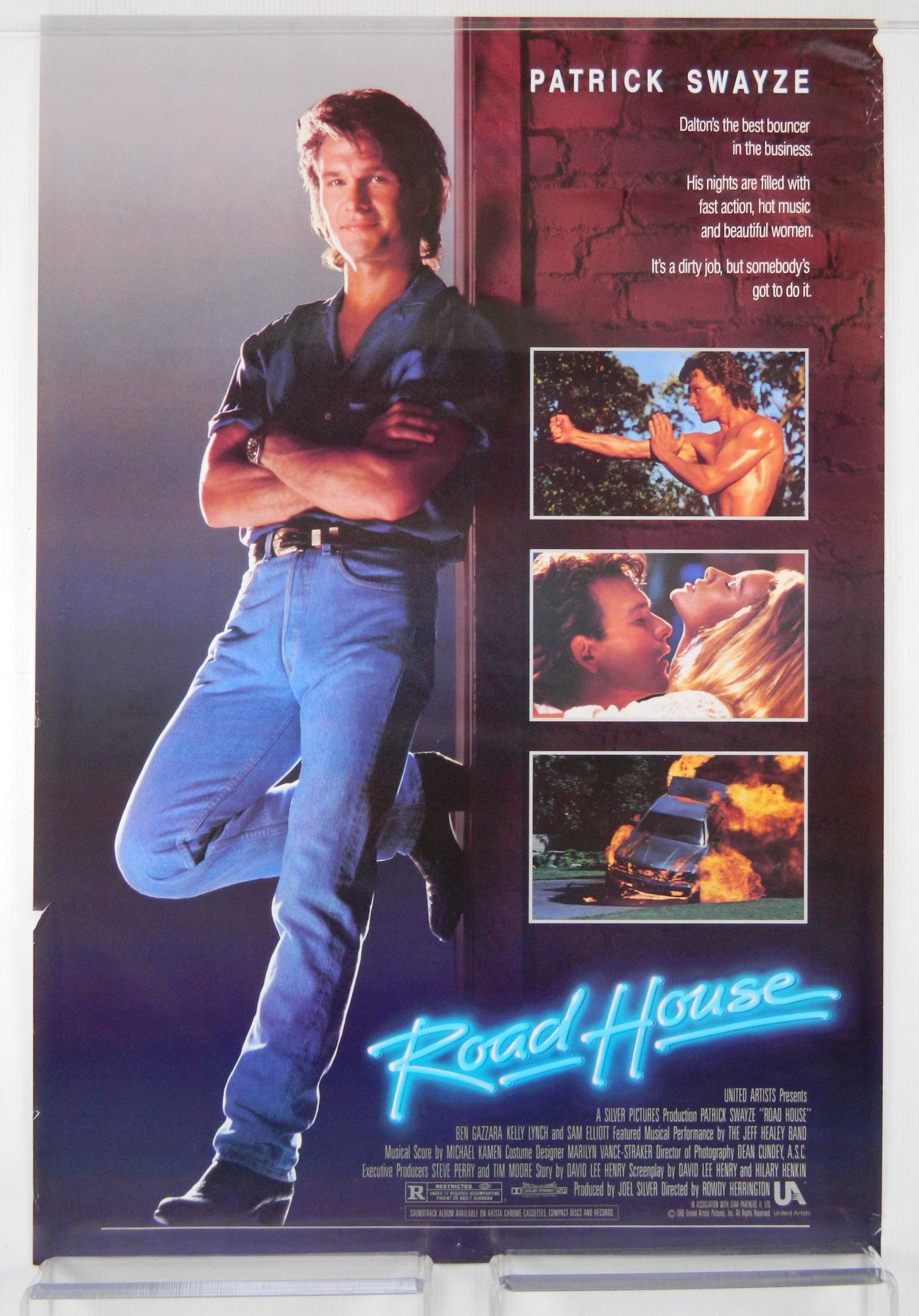 32 Orig. One-sheet Movie Posters- Action/Adventure: 32 Original One-sheet Action and Adventure Movie Posters, various tears, handling creases, loss- SOLD AS IS- Rocky IV (1985), Road House (1989), Raw Deal (1986), Red Heat (1988), Top Gun (1986, damage