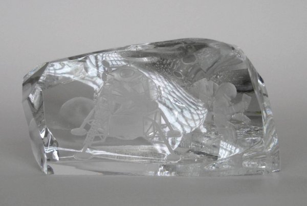 20th c. Crystal Sculpture- Apollo 11