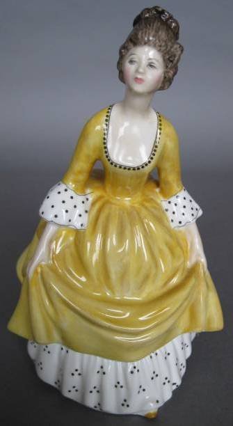 Royal Doulton Porcelain Figurine: Royal Doulton Porcelain Figurine- ''Coralie'' HN 2307, designed by Margaret Davies, issued 1964-1968, signed in black marker on bottom 'Michael Doulton 7 Nov. 1998', very good condition. 7 1/4''