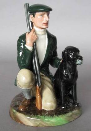 Royal Doulton Porcelain Figurine: Royal Doulton Porcelain Figurine- ''Game Keeper'' HN 2879, designed by Eric J. Griffiths, issued 1984-1992, very good condition. 7 1/4''