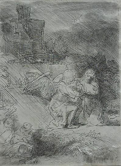 Felix Bracquemond engraving: Felix Bracquemond- ''Automne''- engraving after J. F. Millet, age toned, some foxing. 19 1/2 x 14 1/4''