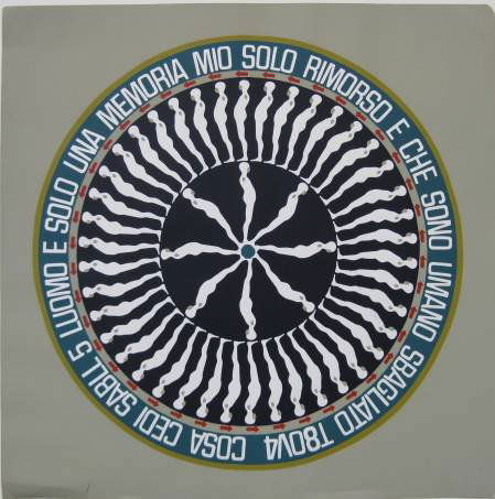 after Ernest Trova silkscreen: after Ernest Trova- Banners- silkscreen in colors, 1969, published for Multiples Inc., corners bumped and creased. 15 x 15''