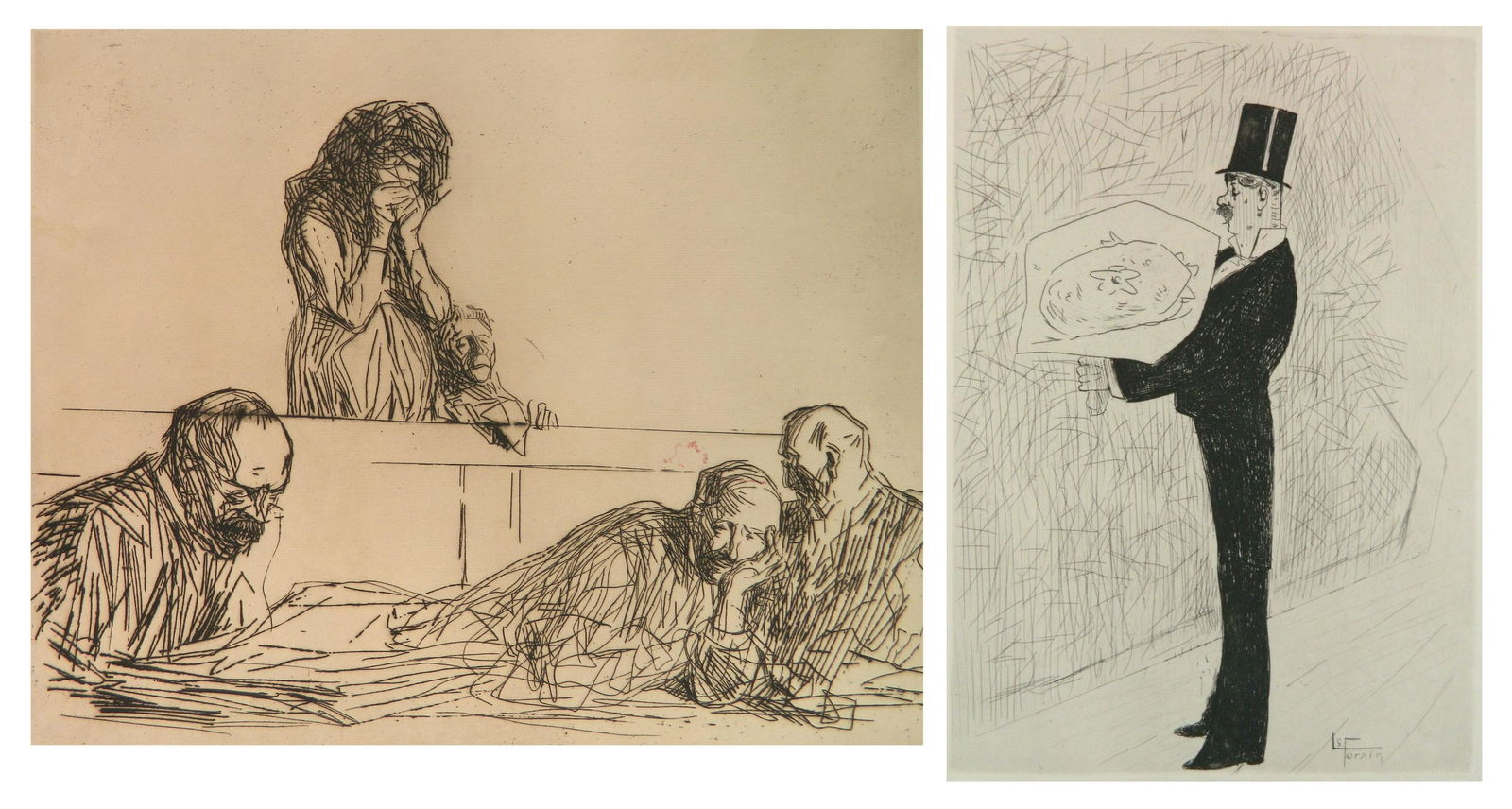 2 Jean-Louis Forain etchings (1 of 6)