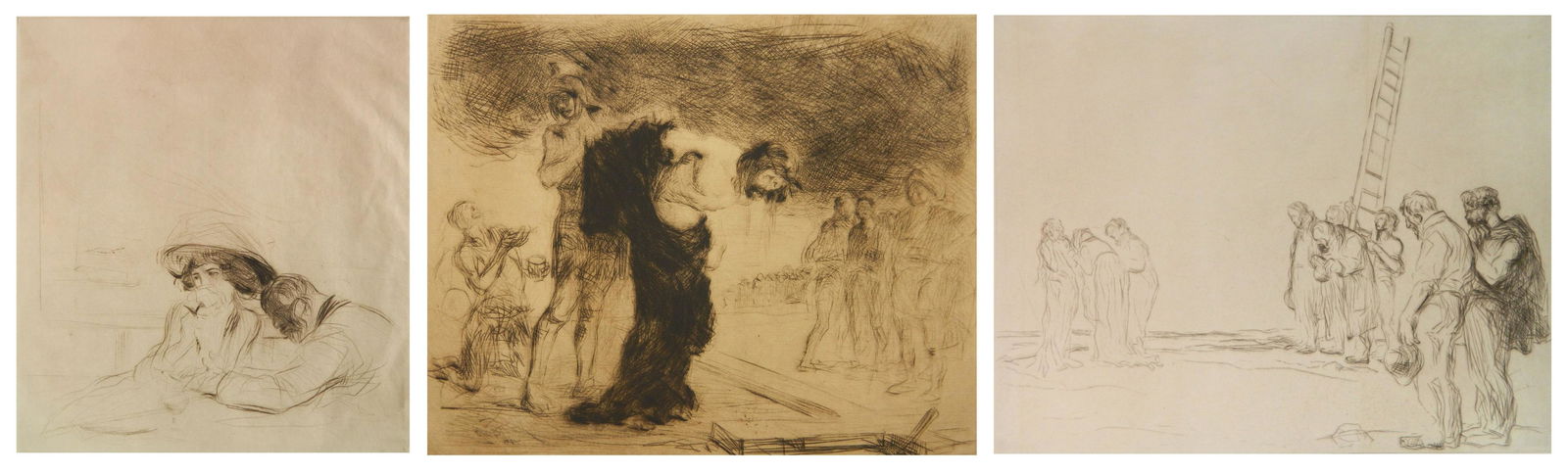 3 Jean- Louis Forain etchings (1 of 8)