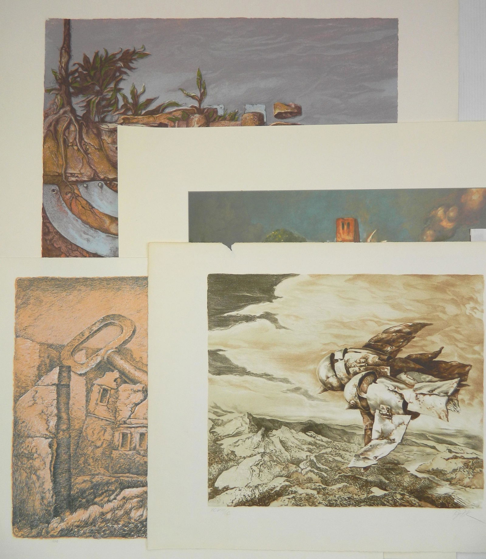 4 Samuel Bak lithographs in color (1 of 6)