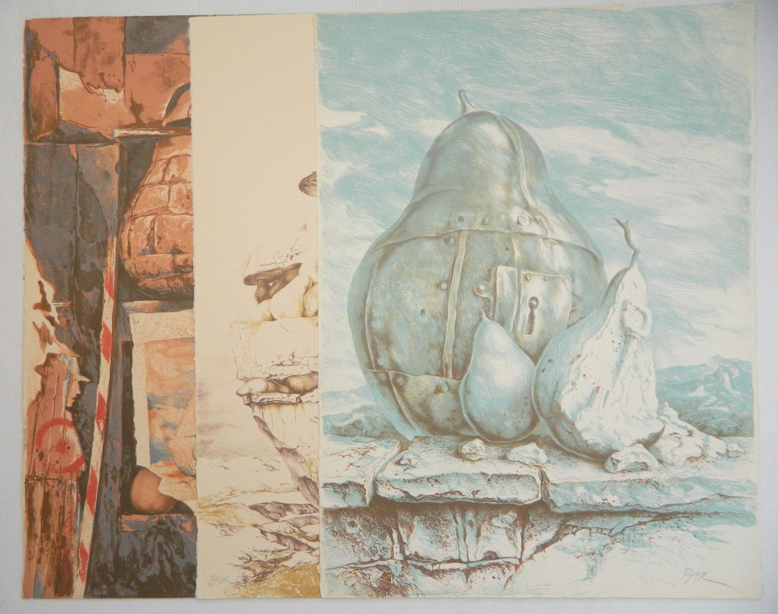 3 Samuel Bak lithographs in color (1 of 6)