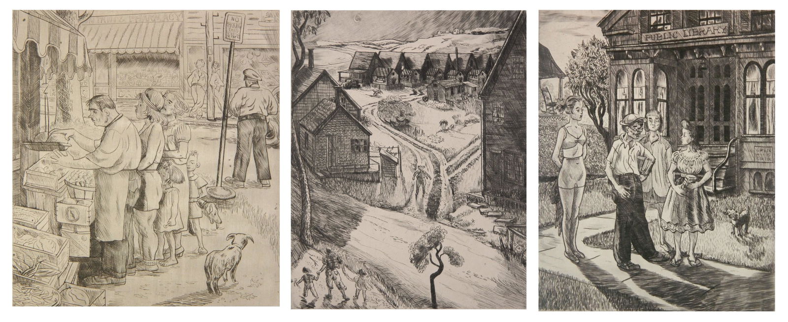 3 Peggy Bacon drypoints (1 of 10)