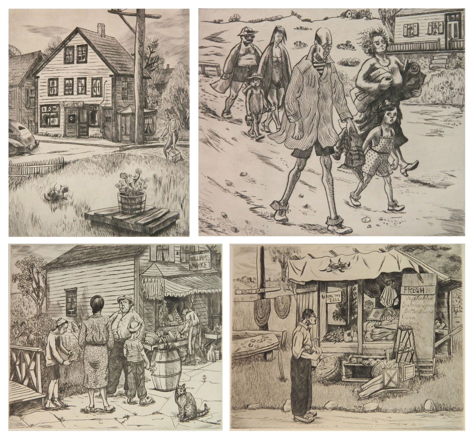 4 Peggy Bacon drypoints (1 of 13)