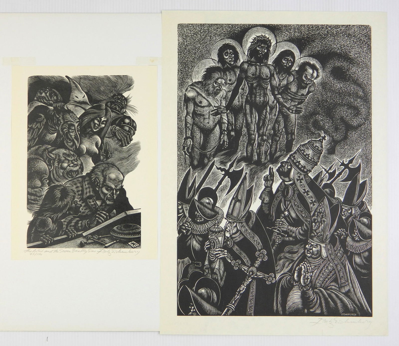 2 Fritz Eichenberg wood engravings (1 of 7)