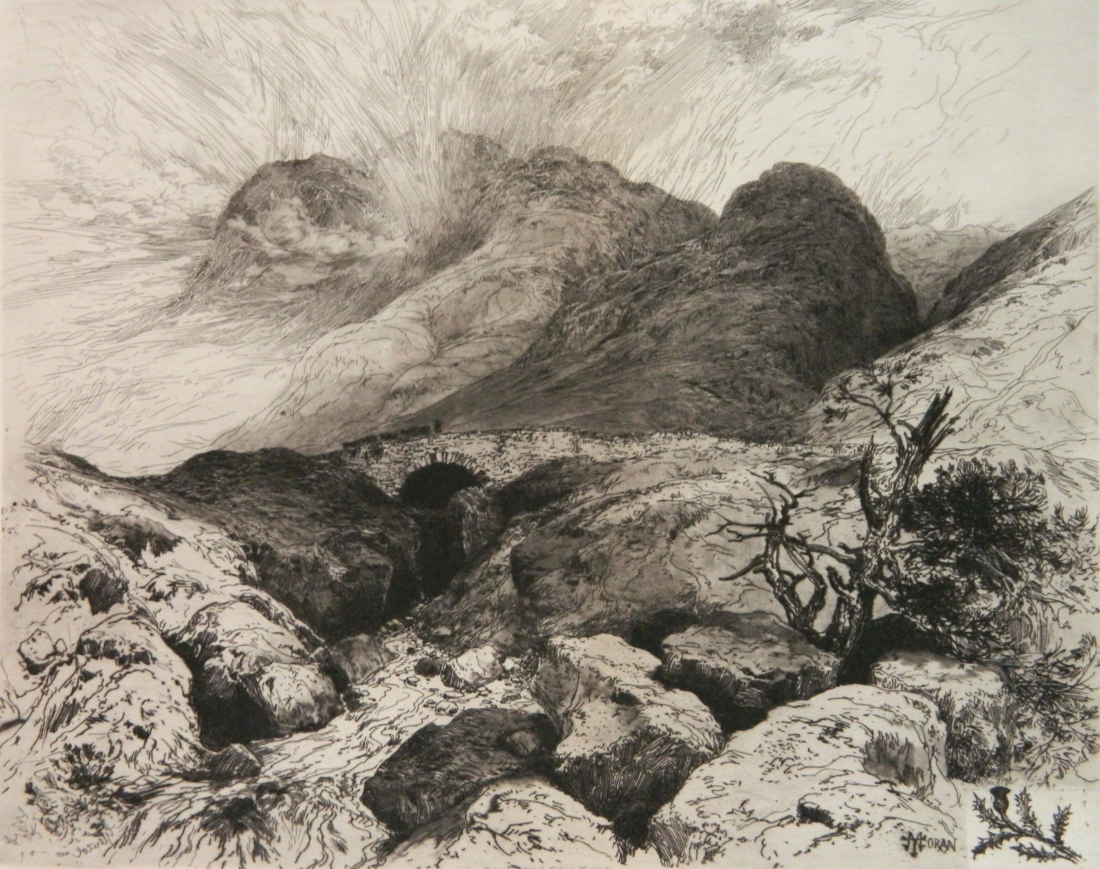 Thomas Moran etching (1 of 4)