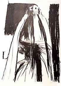 Leonard Baskin wood lithograph: Leonard Baskin- ''Patriatch/OEdipus at Colonus'' (Fern & O'Sullivan 603)- lithograph, signed and numbered in pencil, edition of 160, minor handling creases otherwise very good condition. 34 x 24''