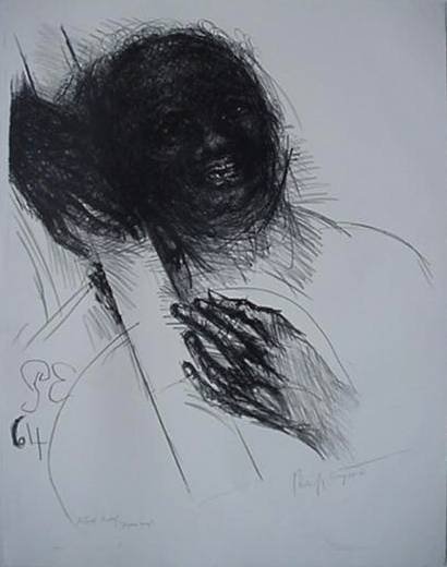 Philip Evergood lithograph- ''Joyous song'': Philip Evergood- ''Joyous Song'' (Lippard 169)- lithograph, 1964, signed and titled in pencil, minor handling creases otherwise very good condition. 24 x 19 1/2''