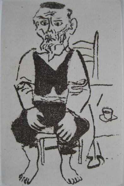 William Gropper etching: William Gropper- ''Shoemaker'' (Sorini 114)- etching, 1968, signed and numbered 45/100 in pencil, AAA edition, very good condition. 5 3/4 x 3 3/4''