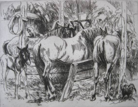 Henry Keller etching: Henry G. Keller- ''Reserved''- etching, signed in pencil, very good condition. 6 3/4 x 8 3/4''