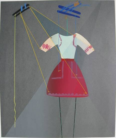 Steve Miller silkscreen: Steve Miller- Puppet- silkscreen in colors, 1980, signed, dated and numbered 9/9 in pencil. 26 x 21 1/2''