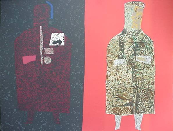 Max Papart silkscreen: Max Papart- Untitled- silkscreen in colors, signed and annotated 'XVI/XXV H.C.' in pencil, very good condition. 16 3/4 x 22''