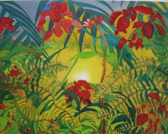 Richard Pendleton silkscreen: Richard Pendleton- ''Spring''- silkscreen in colors, 1974, signed, titled and dated in pencil, minor staining in margins. 21 1/2 x 27''