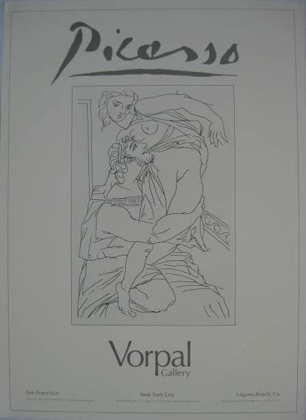 Picasso poster: after Pablo Picasso- Vorpal Gallery- off-set lithographic poster. 25 x 18''