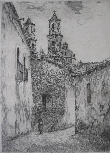 Wilie Lucille Reed etching: Willie Lucille Reed- ''Going Home''- etching, signed and titled in pencil, very good condition. 6 3/4 x 4 7/8''