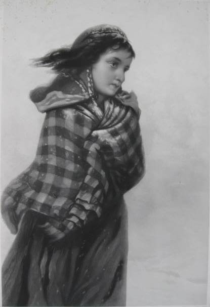 James Scott etching: James Scott- ''Far From Home''- etching and aquatint, severe foxing in margins, minor smudging in image and verso, puncture right side in image, pencil writing lower margin. 23 7/8 x 16''