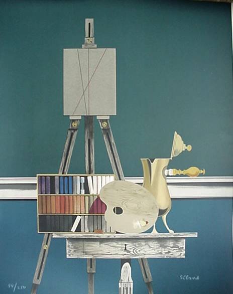 Andres Segoviz lithograph: Andres Segovia- Sill-Life- lithograph in colors, signed and numbered 94/250 in white color pencil, small tear upper left along left edge, minor handling creases, otherwise good condition. 27 1/4 x 21'