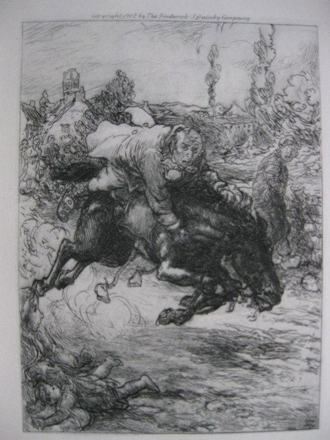 John Sloan etchings- De Kock series: John Sloan- ''Banker Objects to Savenay's Whistling''; ''The Boar Hunt''; ''The Burgler''; ''The Bus Office''; ''De Kock's Home''; ''The Donkey Ride''; ''DuPonts Ride''; ''Sleep Walker and ''Hypnotist